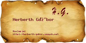 Herberth Gábor névjegykártya